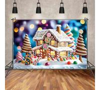 Backdrop Baby Christmas House Candy Home Backgrounds Children Light Spot Cabin Shiny Party Photography Props