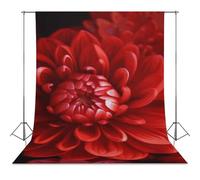 Backdrop Background 56"x118" for Photography, High Density Polyester Fabric Background Banner Seamless Photo Booth Prop Backdrop for Birthday Party Decor Red Beautiful Flower Photoshoot Banner Props