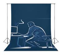 Backdrop Background 56"x118" for Photography, High Density Polyester Fabric Background Banner Seamless Photo Booth Prop Backdrop for Birthday Party Decor Man Silhouette Photoshoot Banner Props