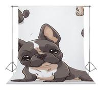 Backdrop Background 56"x118" for Photography, High Density Polyester Fabric Background Banner Seamless Photo Booth Prop Backdrop for Birthday Party Decor French Bulldog Photoshoot Banner Props