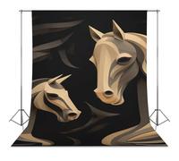Backdrop Background 56"x118" for Photography, High Density Polyester Fabric Background Banner Seamless Photo Booth Prop Backdrop for Birthday Party Decor Wood Carving Horse Photoshoot Banner Props