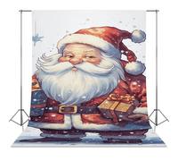 Backdrop Background 56"x118" for Photography, High Density Polyester Fabric Background Banner Seamless Photo Booth Prop Backdrop for Birthday Party Decor Santa Claus Holding Gifts Photoshoot Banner Pr