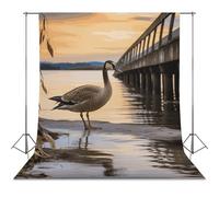 Backdrop Background 56"x79" for Photography, High Density Polyester Fabric Background Banner Seamless Photo Booth Prop Backdrop for Birthday Party Decor Wild Goose by The Bridge Photoshoot Banner Prop