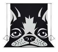 Backdrop Background 56"x79" for Photography, High Density Polyester Fabric Background Banner Seamless Photo Booth Prop Backdrop for Birthday Party Decor French Bulldog Photoshoot Banner Props