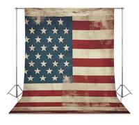 Backdrop Background 56"x79" for Photography, High Density Polyester Fabric Background Banner Seamless Photo Booth Prop Backdrop for Birthday Party Decor Vintage American USA Flag Photoshoot Banner Pro