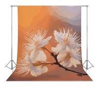 Backdrop Background 56"x79" for Photography, High Density Polyester Fabric Background Banner Seamless Photo Booth Prop Backdrop for Birthday Party Decor Flowers Under Orange Light Photoshoot Banner Pr