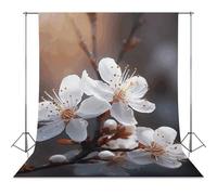 Backdrop Background 56"x79" for Photography, High Density Polyester Fabric Background Banner Seamless Photo Booth Prop Backdrop for Birthday Party Decor Beautiful Flowers in Bloom Photoshoot Banner Pr