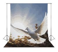 Backdrop Background 56"x79" for Photography, High Density Polyester Fabric Background Banner Seamless Photo Booth Prop Backdrop for Birthday Party Decor White Dove Flying in The Sun Photoshoot Banner