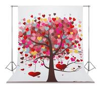Backdrop Background 56"x79" for Photography, High Density Polyester Fabric Background Banner Seamless Photo Booth Prop Backdrop for Birthday Party Decor Love Colorful Tree Photoshoot Banner Props