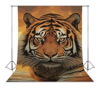 Backdrop Background 56"x98" for Photography, High Density Polyester Fabric Background Banner Seamless Photo Booth Prop Backdrop for Birthday Party Decor Rising Sun Tiger Photoshoot Banner Props