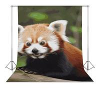 Backdrop Background 56"x98" for Photography, High Density Polyester Fabric Background Banner Seamless Photo Booth Prop Backdrop for Birthday Party Decor Little Red Panda Photoshoot Banner Props