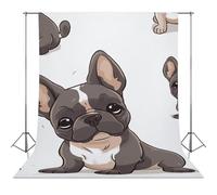 Backdrop Background 56"x98" for Photography, High Density Polyester Fabric Background Banner Seamless Photo Booth Prop Backdrop for Birthday Party Decor French Bulldog Photoshoot Banner Props