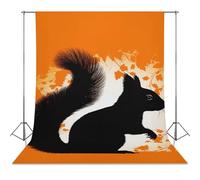 Backdrop Background 56"x98" for Photography, High Density Polyester Fabric Background Banner Seamless Photo Booth Prop Backdrop for Birthday Party Decor Cute Squirrel Silhouette Photoshoot Banner Prop