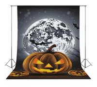 Backdrop Background 56"x98" for Photography, High Density Polyester Fabric Background Banner Seamless Photo Booth Prop Backdrop for Birthday Party Decor Halloween Moon Bat Pumpkin Photoshoot Banner Pr