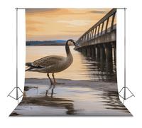 Backdrop Background 56"x98" for Photography, High Density Polyester Fabric Background Banner Seamless Photo Booth Prop Backdrop for Birthday Party Decor Wild Goose by The Bridge Photoshoot Banner Prop