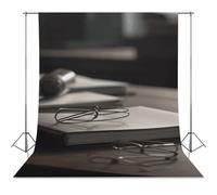Backdrop Background 56"x98" for Photography, High Density Polyester Fabric Background Banner Seamless Photo Booth Prop Backdrop for Birthday Party Decor There is A Book on The Table Photoshoot Banner