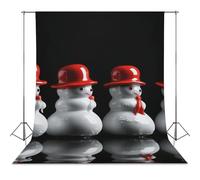 Backdrop Background 56"x98" for Photography, High Density Polyester Fabric Background Banner Seamless Photo Booth Prop Backdrop for Birthday Party Decor White Snowman Sculpture Photoshoot Banner Props