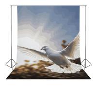Backdrop Background 56"x98" for Photography, High Density Polyester Fabric Background Banner Seamless Photo Booth Prop Backdrop for Birthday Party Decor White Dove Flying in The Sun Photoshoot Banner