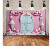 Backdrop Children's Princess Birthday Baby Shower Background Pink Door Decorations Candy Cake Photo Zone Shooting Props
