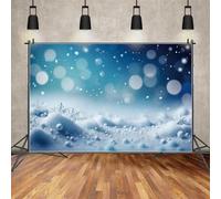 Backdrop Christmas Party Photo Zone Background Winter Photo Studio Blue Wall Snow Floor Decoration Photography Prop