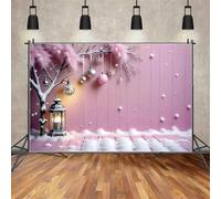 Backdrop Christmas Pink Photocall Backgrounds Winter Decorations Props Snowflake Ball Lamp Plank Photography Photocall