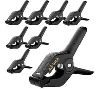 Backdrop Clamps Clips - 4.5in - Spring Clamps for Backdrop Stand, 8 Pack Black Heavy Duty Plastic Muslin Photo Clamp for Photography Photobooth, Balloon Arch, Woodworking