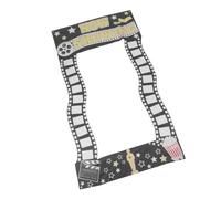 Backdrop Cloth Banner with Pre Punched Holes Movie Night Photography | Retro Cinema Design, Vivid Printing, Reusable Moisture Resistant Cloth, Lessens Glare for Party Scenes