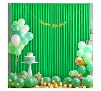 Backdrop Curtains 2 Panels Backdrop Curtains Thick Wrinkle Resistant Polyester Wedding Drapes for Birthday Photography Party Home Decoration for Parties Wedding Stage(Green,2 Panels W1.5XH3.0M)