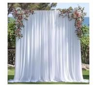 Backdrop Curtains 2 Panels Backdrop Curtains Thick Wrinkle Resistant Polyester Wedding Drapes for Birthday Photography Party Home Decoration for Parties Wedding Stage(White,2 Panels W1.5XH3.0M)