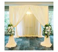 Backdrop Curtains 5FT×10FT Chiffon Backdrop Curtain for Wedding Party Halloween Decor Slight Glimmer Sheer Photography Backgrounds for Parties Wedding Stage(Color 2,5X10FT(1.5MX3.0M))