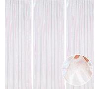 Backdrop Curtains Iridescent Sequin Fabric 3 Pieces 2ftx8ft Glitter Fabric for Party Photography Backgrounds