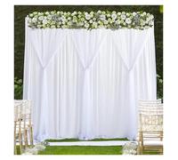 Backdrop Curtains White Ice Silk Backdrop Curtains, Wedding, Birthday Photography, Stage Drapes, Masquerade for Parties Wedding Stage(6x3.0 M)