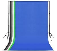 Backdrop Kit Aluminium Frame Fabric 1.6x3m 5 Colours Black Green White Grey Blue