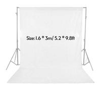 Backdrop Stand, Backdrop 1.6 * / 5.2 * 9.8ft Nonwoven Fabric Photography Studio Video Heavy Duty Stand Background Screen (White)