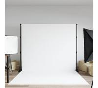 Backdrop Stand Black Steel Adjustable 254x243cm Portable Dual Support w/Bag Kit