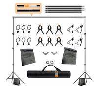 Backdrop Stand, Photo Video Studio 8.5 x10ft Adjustable Background Support System Kit with 2 Sandbag, 3 Backdrop Holder Clips and Carry Bag for Photoshoot, Parties, Baby Shower, Birthday, Wedding