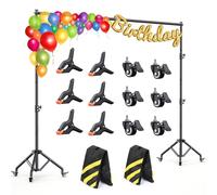Backdrop Stand with Wheels 10x7.5Ft (WxH), Photo Backdrop Stand Easy to Move,Heavy Duty Back Drop Adjustable Stand for Parties,Banner Stand Photography and Video Studios