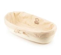 Backefix Oval Proofing Basket Large (34 cm Inside) | Rattan Bread Baking Basket for Perfectly Shaped, Handmade Bread | Beige