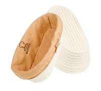 Backefix Proofing Basket Oval 25 cm Small Bread Proofing Basket Handmade from Rattan with Linen Cloth High-Quality Bread Baking Accessories Ideal for Baking Bread for Hobby Bakers