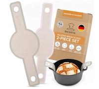 Backefix Round & Oval Bread Slings Made from Platinum Silicone (2-piece Set) - Non-Stick Bread-Baking Sling for Lifting Loaves from Dutch ovens & Baking Pans