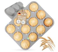 Backefix Silicone Muffin Tray 12-Cup Flexi Form - Flexible Muffin pan Without Paper Liners, 80 ml per Cup, Easy Release, Space-Saving Storage, BPA- & PFAS-Free, LFGB Standard