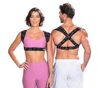 BackEmbrace Posture Corrector for Women and Men - Made in USA - Slim and Adjustable Shoulder Brace - Back Brace for Back Pain Relief- Black Drizzle M/L