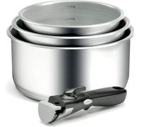 Backen 191199. 4-piece Stainless Steel Casserole Set, 16, 18, 20cm. Induction Compatible. Removable Handle. Stackable. Dishwasher Safe. Versatile. Space-Saving. 5-Year Warranty.