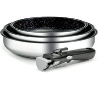Backen 191599 - Pan Set 20-24-26cm. Induction. Stainless Steel. Non-Stick Coating. Stackable. Dishwasher Safe. Versatile. Space-Saving. 5-Year Warranty.