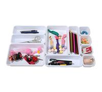 Backerysupply Interlocking Desk Drawer Organizer Separators for Kitchen, Bathroom, Makeup, Office (Set of 10)