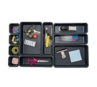 Backerysupply Interlocking Desk Drawer Organizer Separators for Kitchen, Bathroom, Makeup, Office (Set of 10)