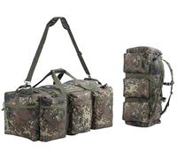 BACKFERRY Large Military Travel Duffel Bag Army Style Tactical and Sports Equipment Bag with Military/Army Style Backpack Men's Shoulder Straps 100L, Camouflage camo