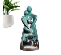 Backflow Aroma Holder - 6" Grey Porcelain Statue, Flowing Mist Channel, Elegant Function, Scented Decorative Suite Accessory