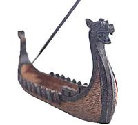 Backflow Dragon Boat Incense Holder - Resin Viking Ships Incense Stick Burner Retro Ornament for Home Decoration (24 x 12 x 5 cm)
