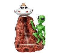 Backflow Incense Burner Alien with UFO Backflow Waterfall Incense Holder Alien Figure
